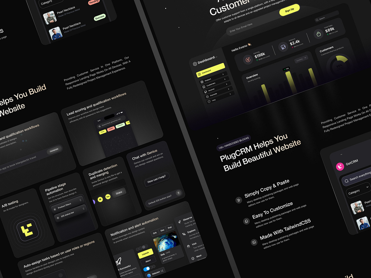 PlugCRM – Modern CRM SaaS Landing Page UI by Nexila_agency on Muzli