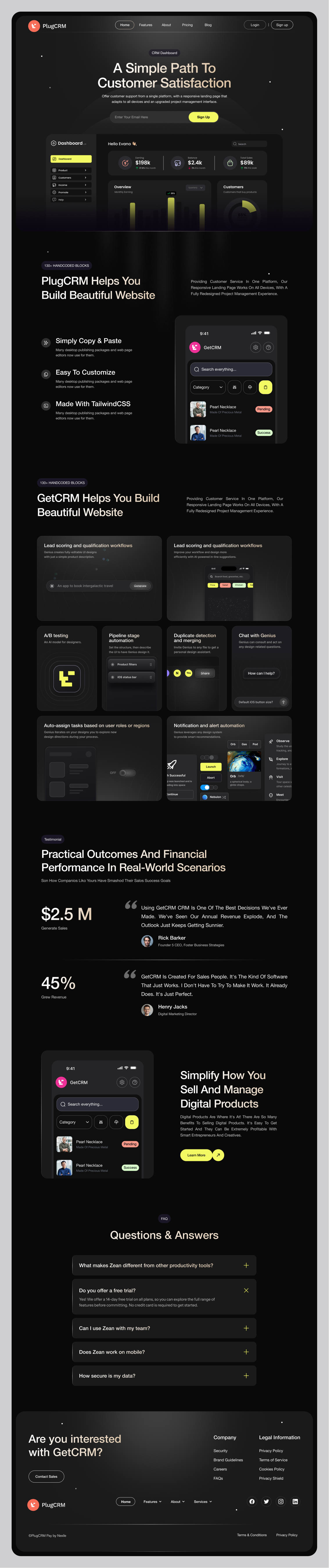 PlugCRM – Modern CRM SaaS Landing Page UI by Nexila_agency on Muzli