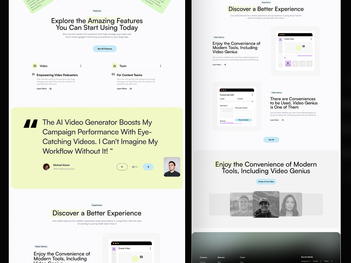 VideoCraft – AI Video Generator Landing Page for SaaS & Content Image 2
