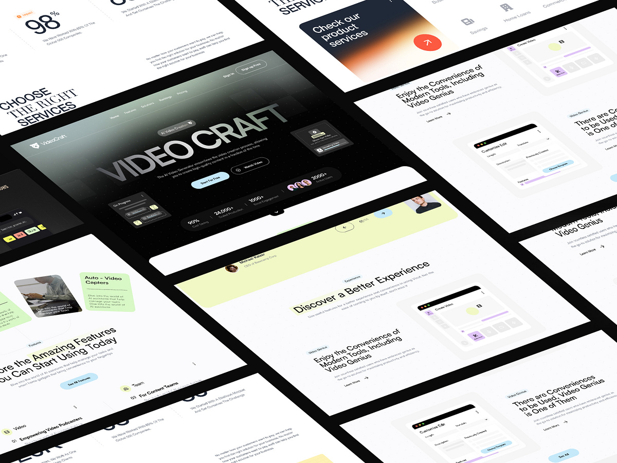 VideoCraft – AI Video Generator Landing Page for SaaS & Content Image 3