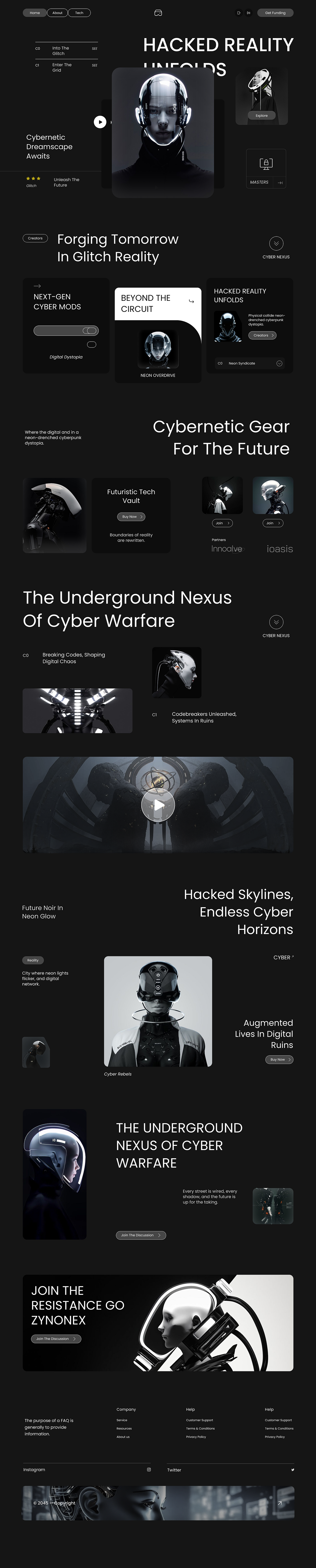 Zynonex — Cyberpunk-Inspired Landing Page for Web Platforms Image 0