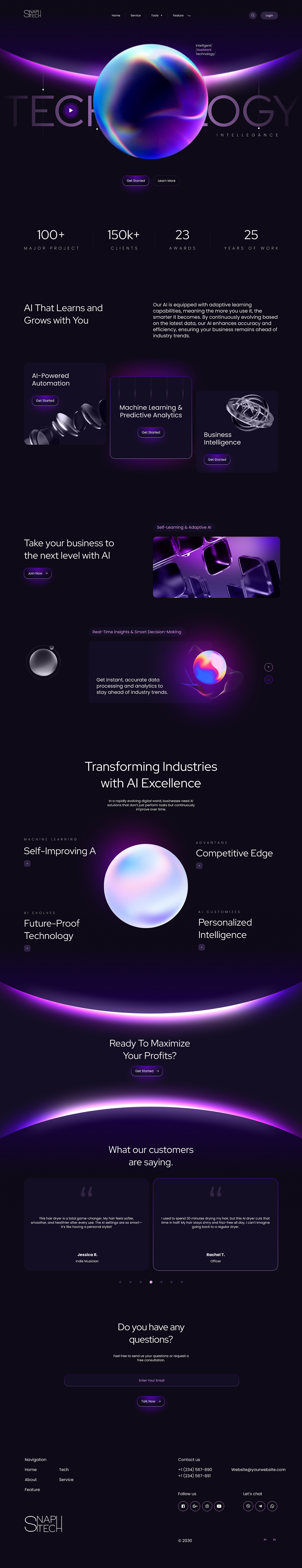 Snaptech — Futuristic Tech Solutions Website with 3D Interaction Image 5