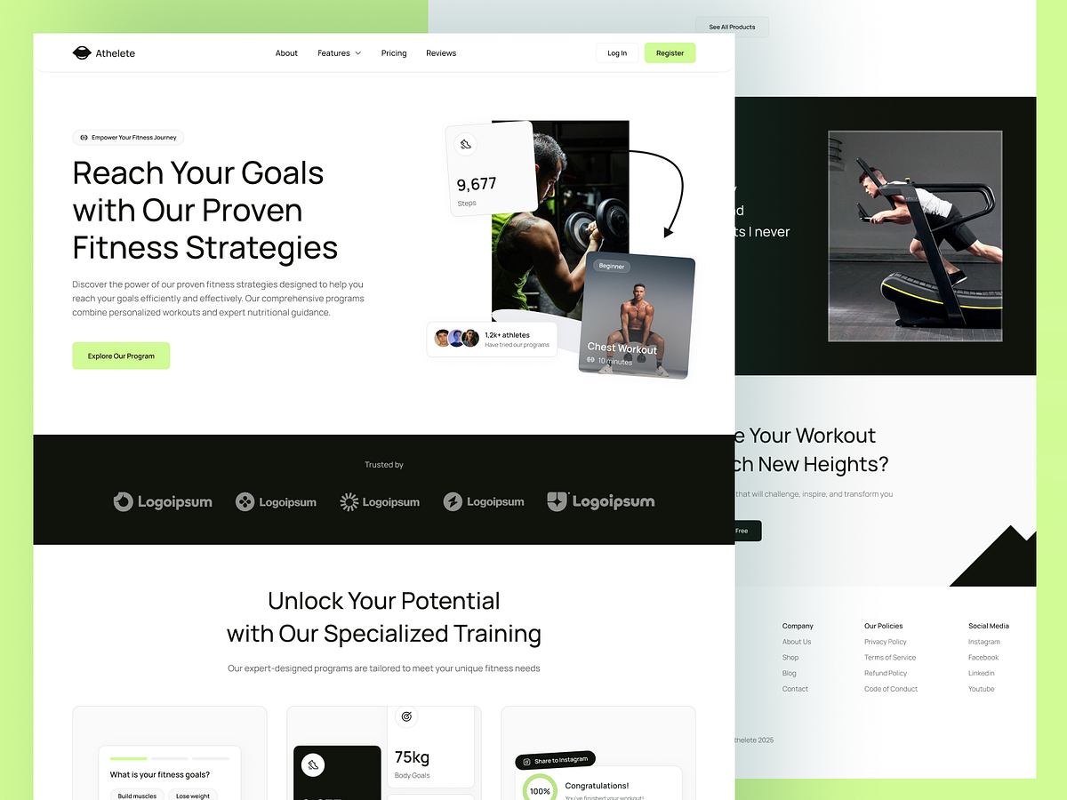 Fitness Training & Equipment E-Commerce Website Design