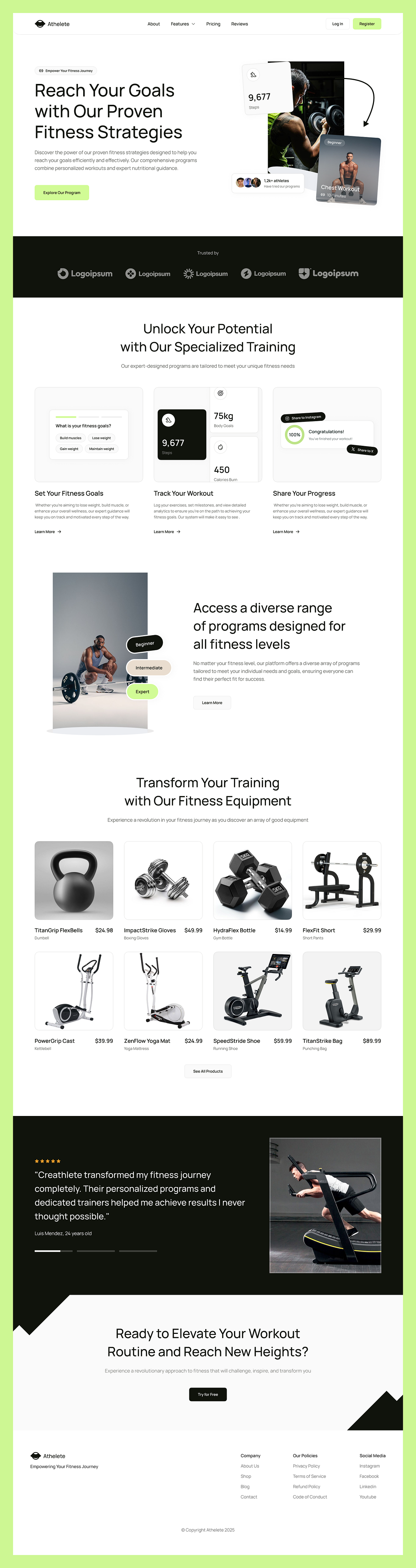 Fitness Training & Equipment E-Commerce Website Design Image 4