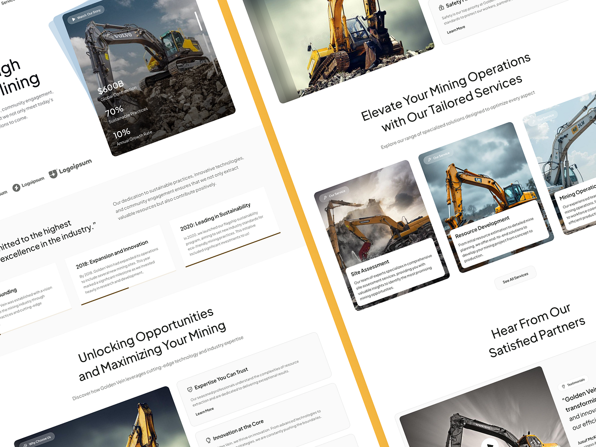 GoldHub – Mining Industry Website Design for Industrial Services Image 3