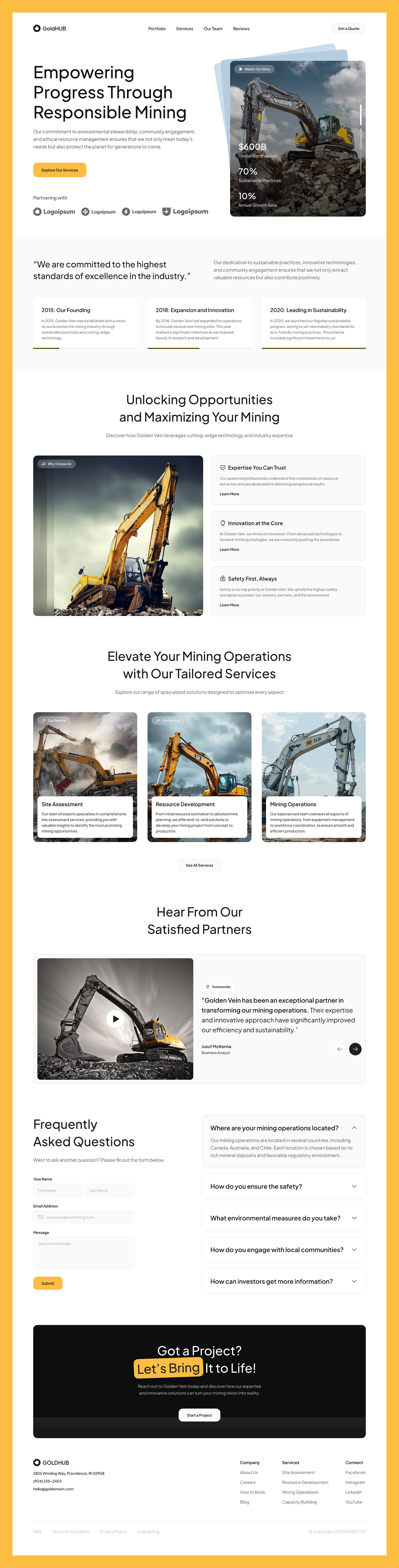 GoldHub – Mining Industry Website Design for Industrial Services Image 4