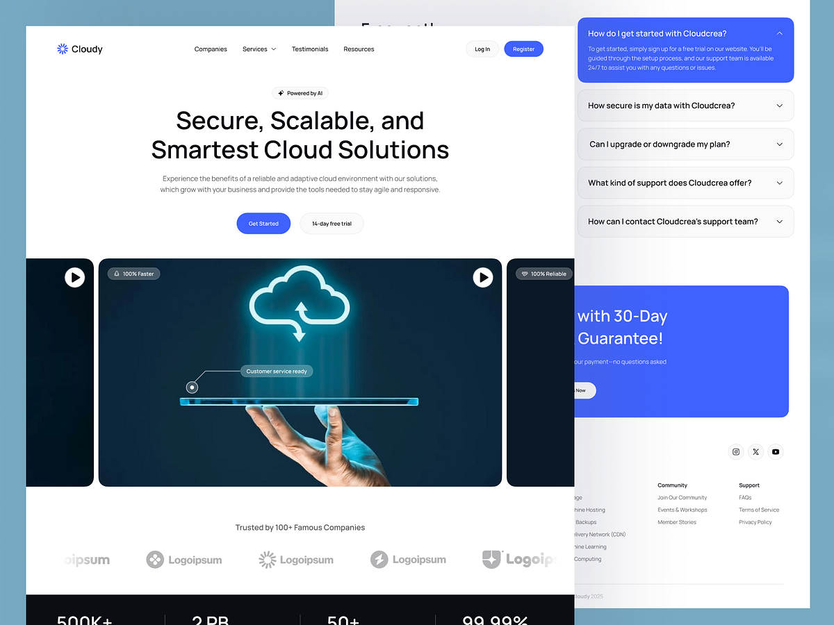 Cloudy – Cloud Computing & Infrastructure Landing Page