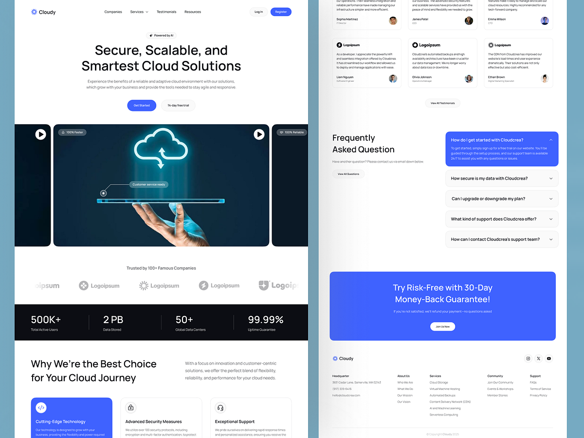 Cloudy – Cloud Computing & Infrastructure Landing Page Image 1