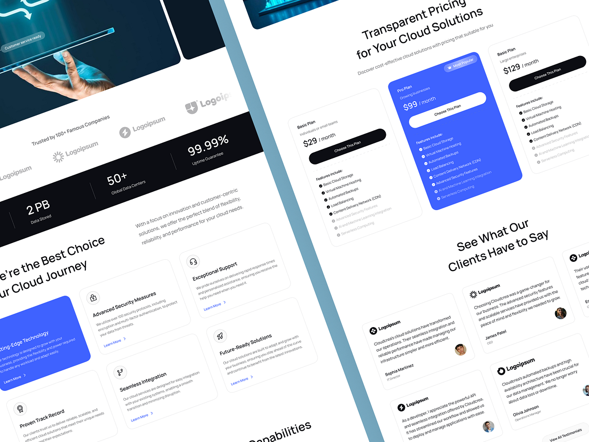 Cloudy – Cloud Computing & Infrastructure Landing Page Image 2