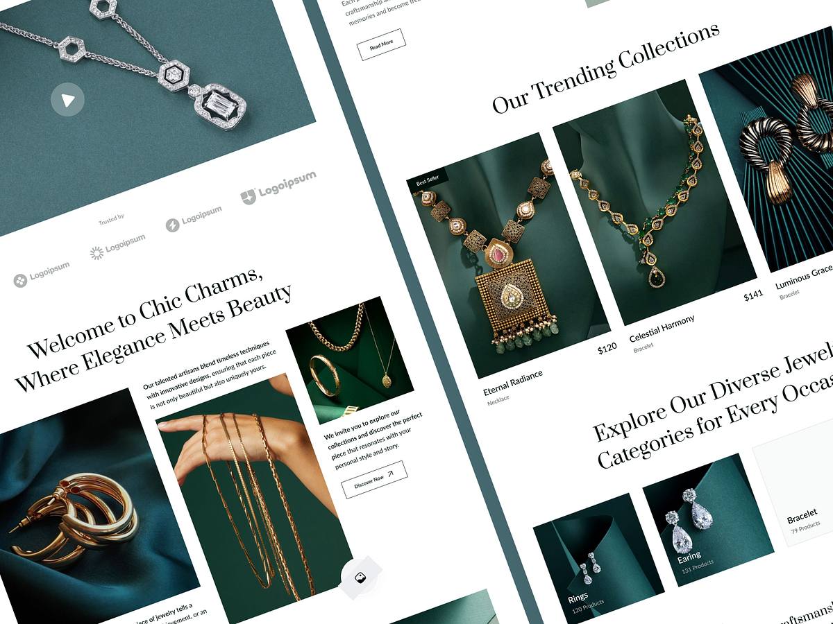 Chic Ornmnts – Elegant Jewelry Landing Page Design Image 3