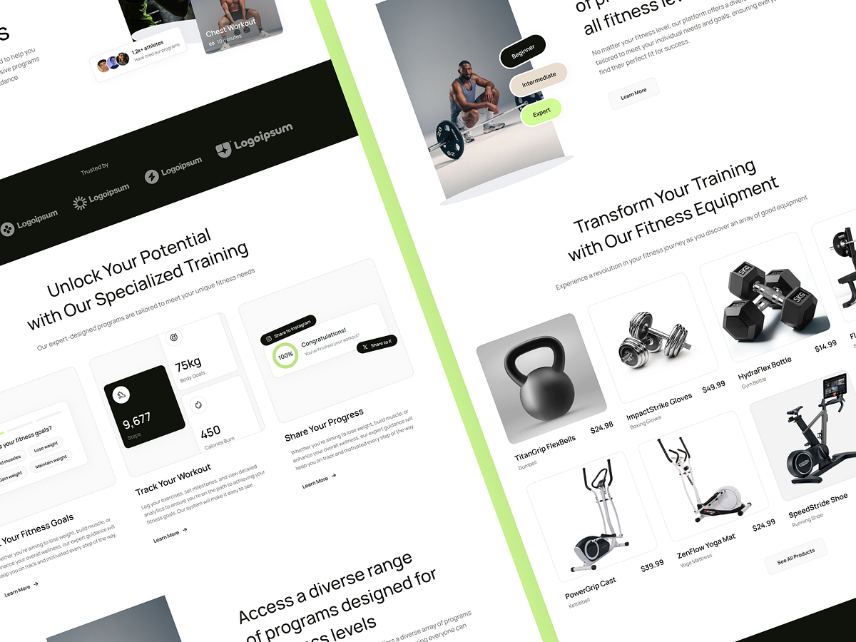 Athelete – High-Impact Fitness & Gym Landing Page Design Image 3