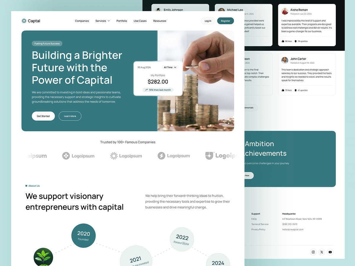 Premium Capital & Investment Landing Page Design