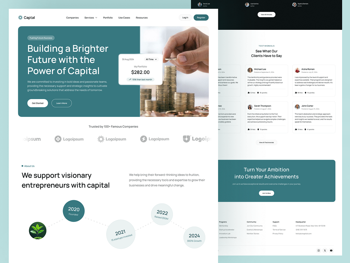Premium Capital & Investment Landing Page Design Image 1