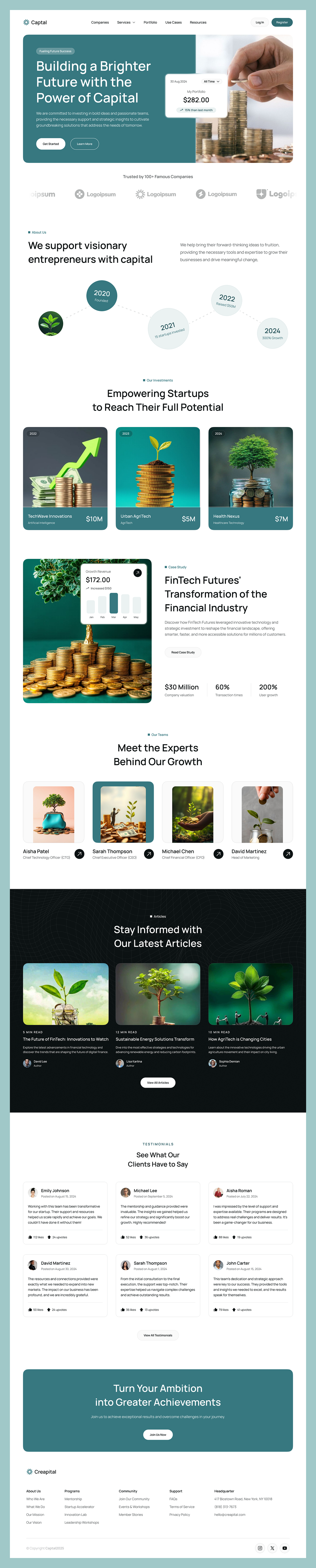 Premium Capital & Investment Landing Page Design Image 4
