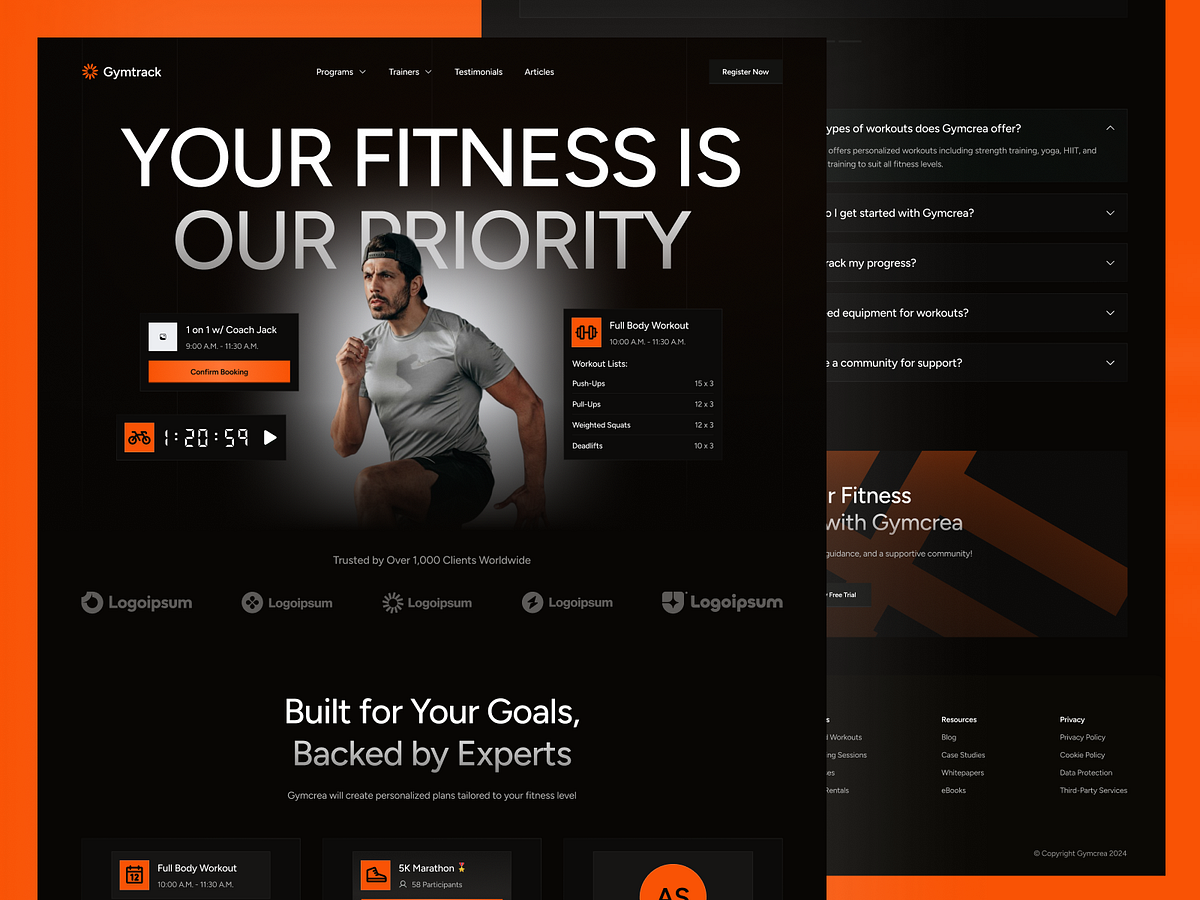 Gymtrack – Performance-Driven Fitness Tracking Landing Page