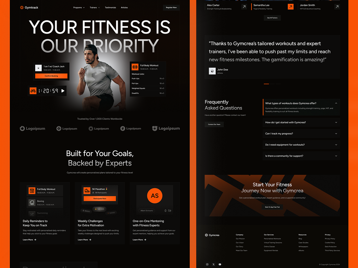 Gymtrack – Performance-Driven Fitness Tracking Landing Page Image 0