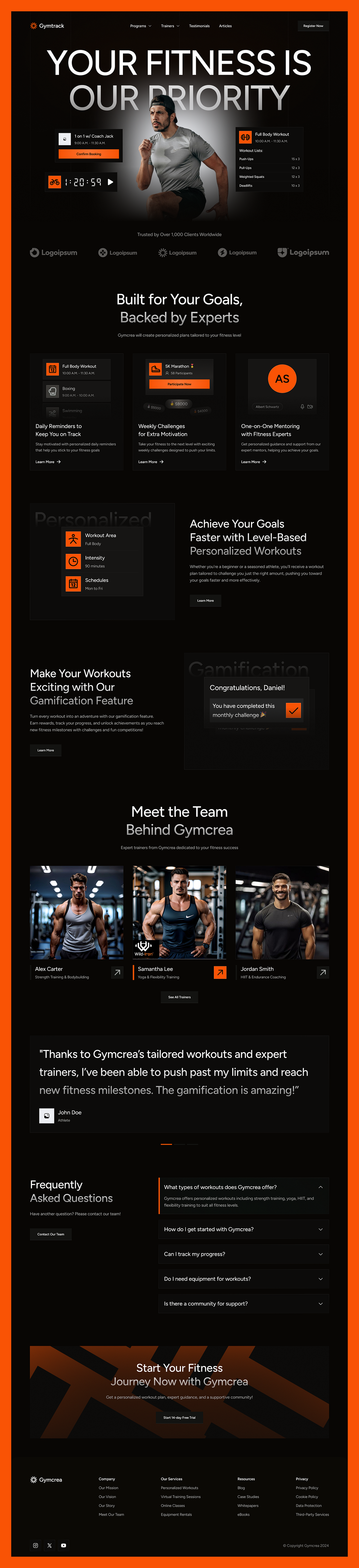 Gymtrack – Performance-Driven Fitness Tracking Landing Page Image 4