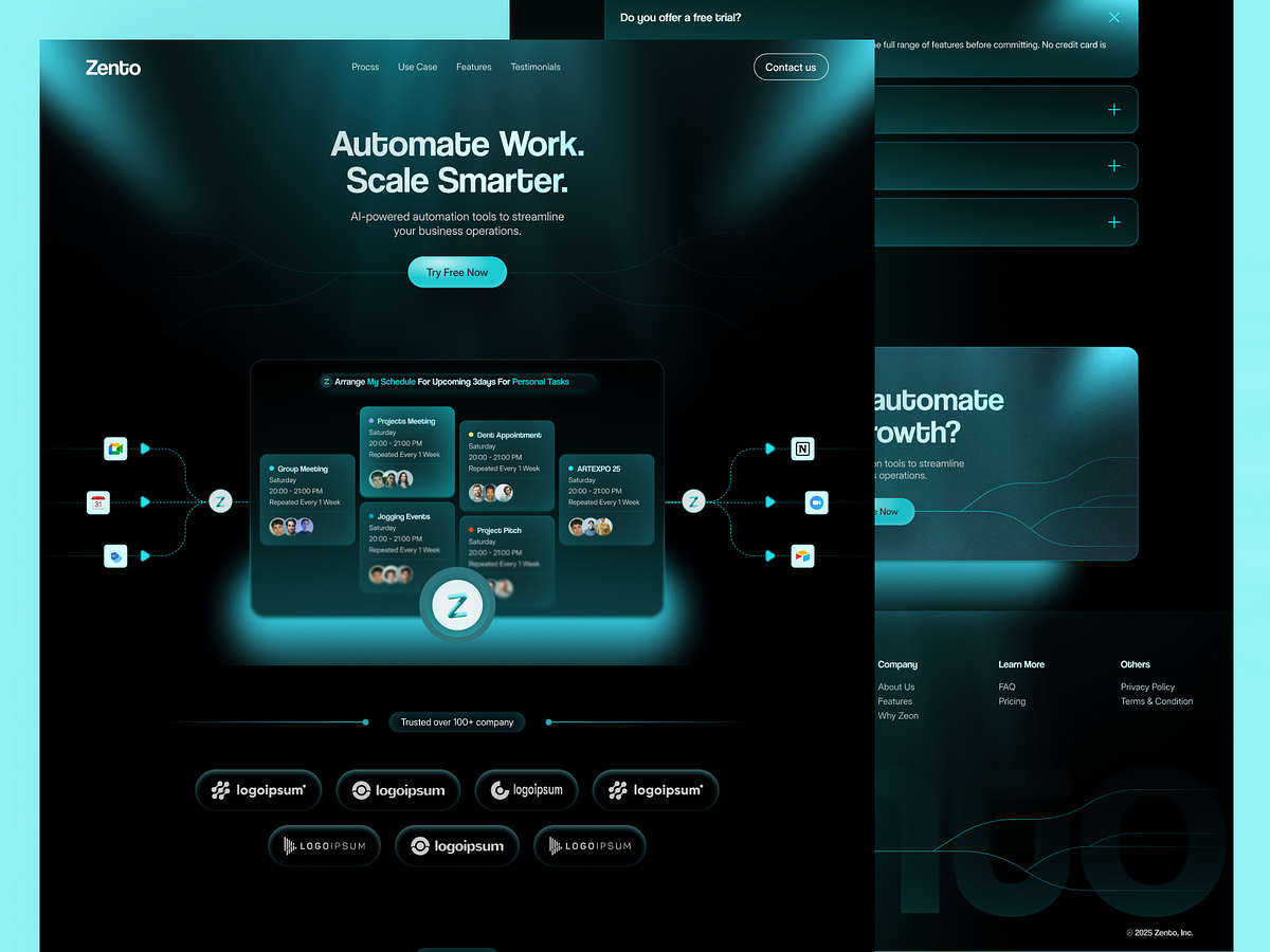 Zento – Clean & Scalable SaaS Landing Page Design Image 0