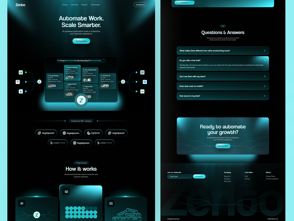 Zento – Clean & Scalable SaaS Landing Page Design Image 1