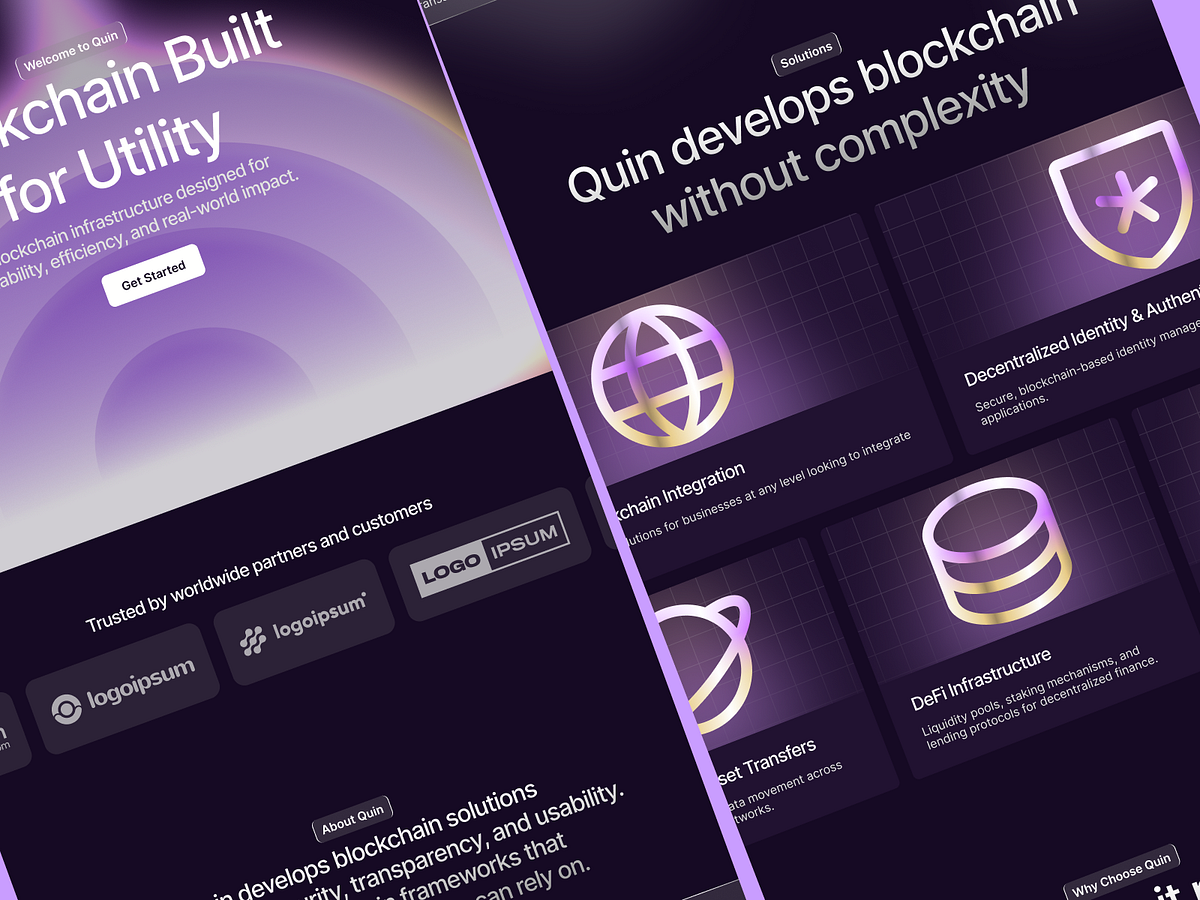 Quin – Web3 Blockchain Landing Page Design Image 3