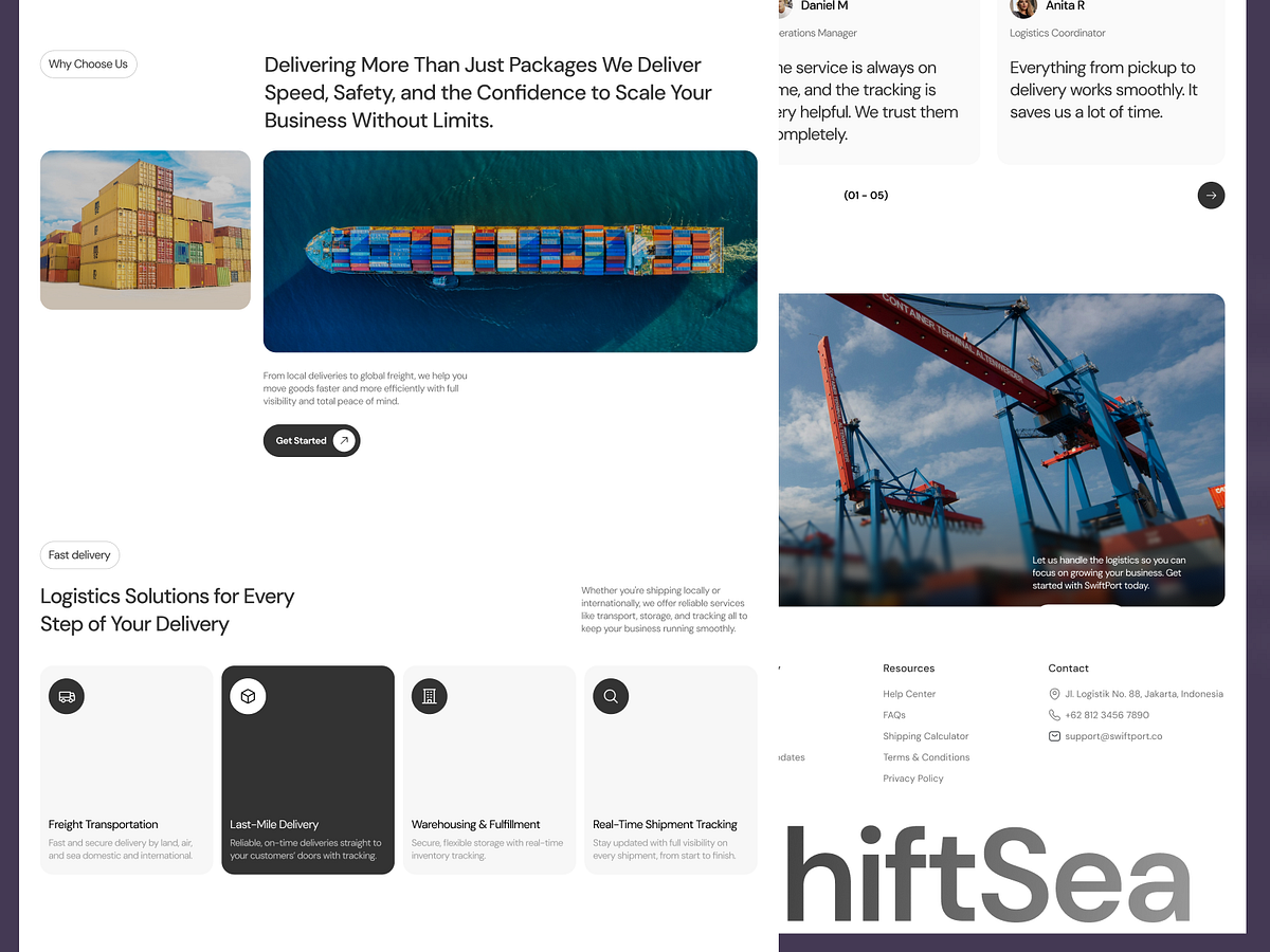 🚢 ShiftSea – Cargo Shipping Company Website Design Image 0