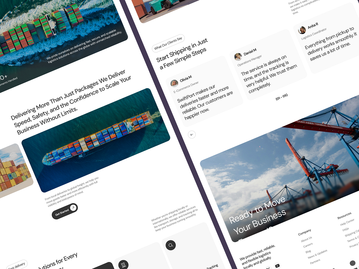 🚢 ShiftSea – Cargo Shipping Company Website Design Image 2