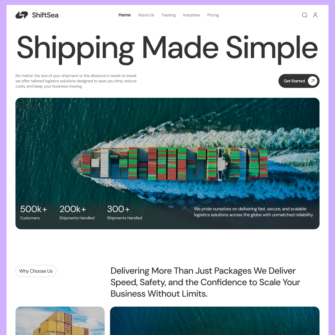 🚢 ShiftSea – Cargo Shipping Company Website Design Image 4