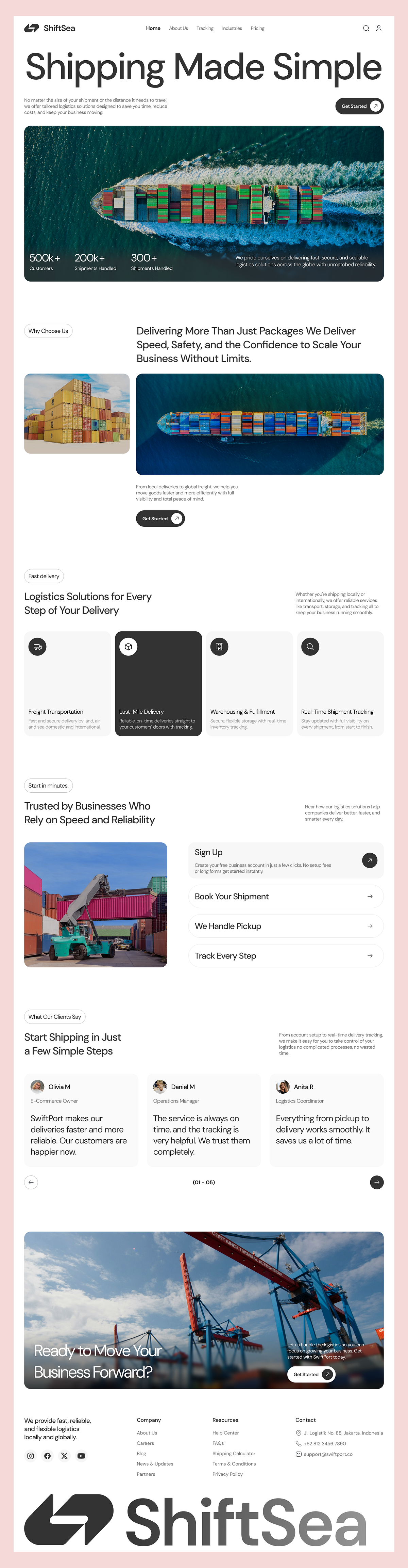 🚢 ShiftSea – Cargo Shipping Company Website Design Image 5