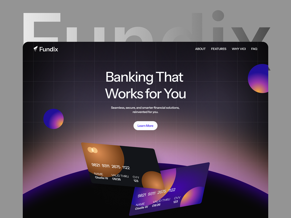 💳 Fundix — Banking Fintech Landing Page Designed
