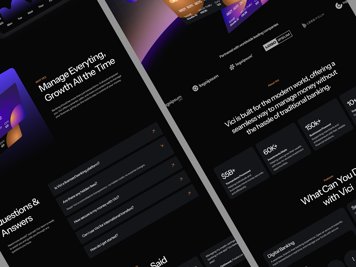 💳 Fundix — Banking Fintech Landing Page Designed Image 0