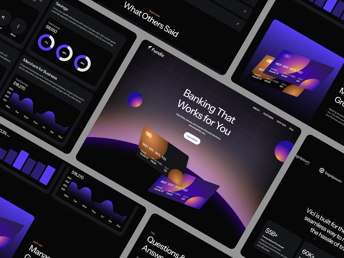 💳 Fundix — Banking Fintech Landing Page Designed Image 2