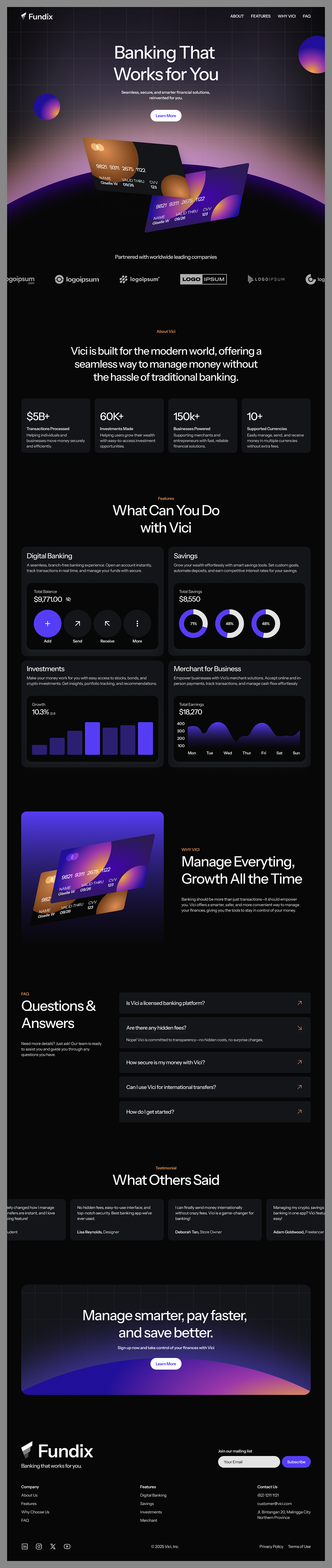 💳 Fundix — Banking Fintech Landing Page Designed Image 3