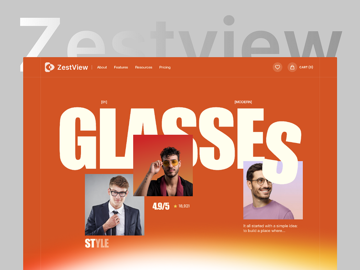 👓 ZestView — Style Eyewear E-commerce Landing Page