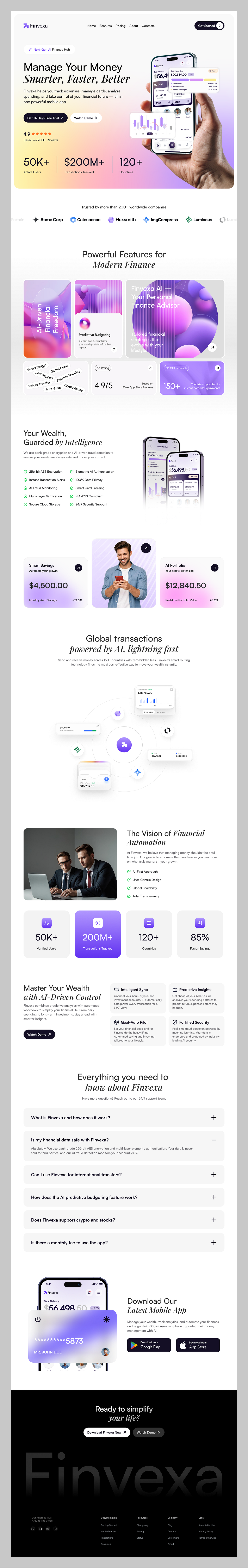 💰 Finvexa — Fintech Mobile App Landing Page Image 4