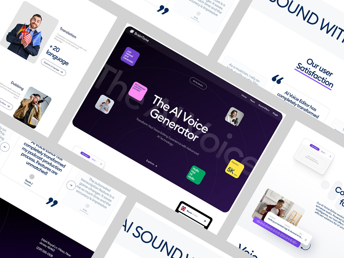 🎙️ BrainTone — AI Audio Landing Page Image 0