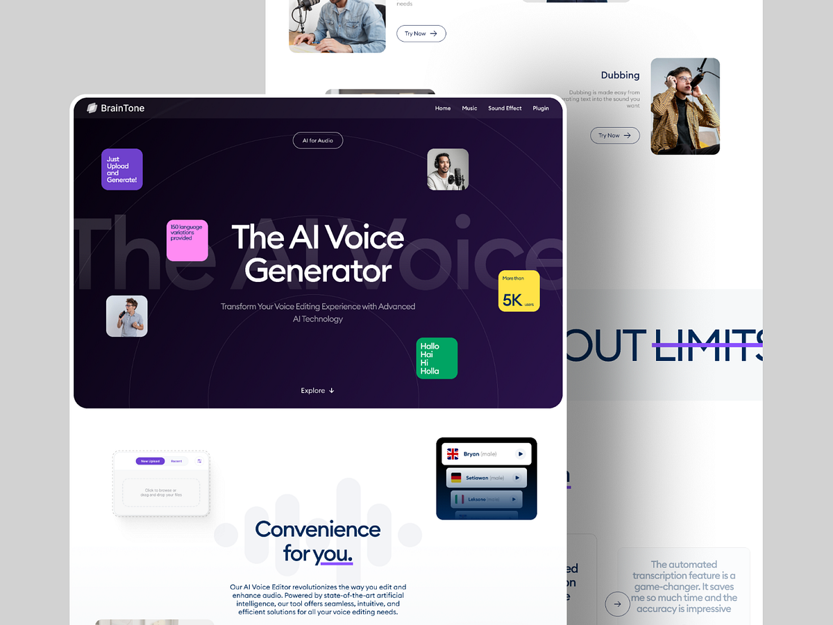 🎙️ BrainTone — AI Audio Landing Page Image 1