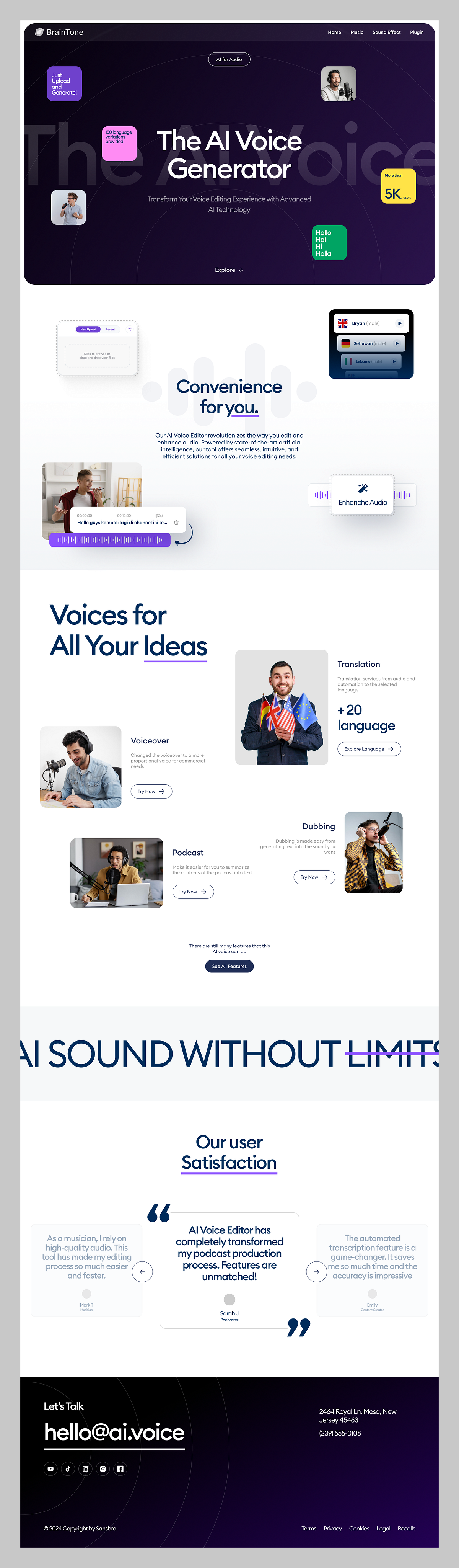 🎙️ BrainTone — AI Audio Landing Page Image 3