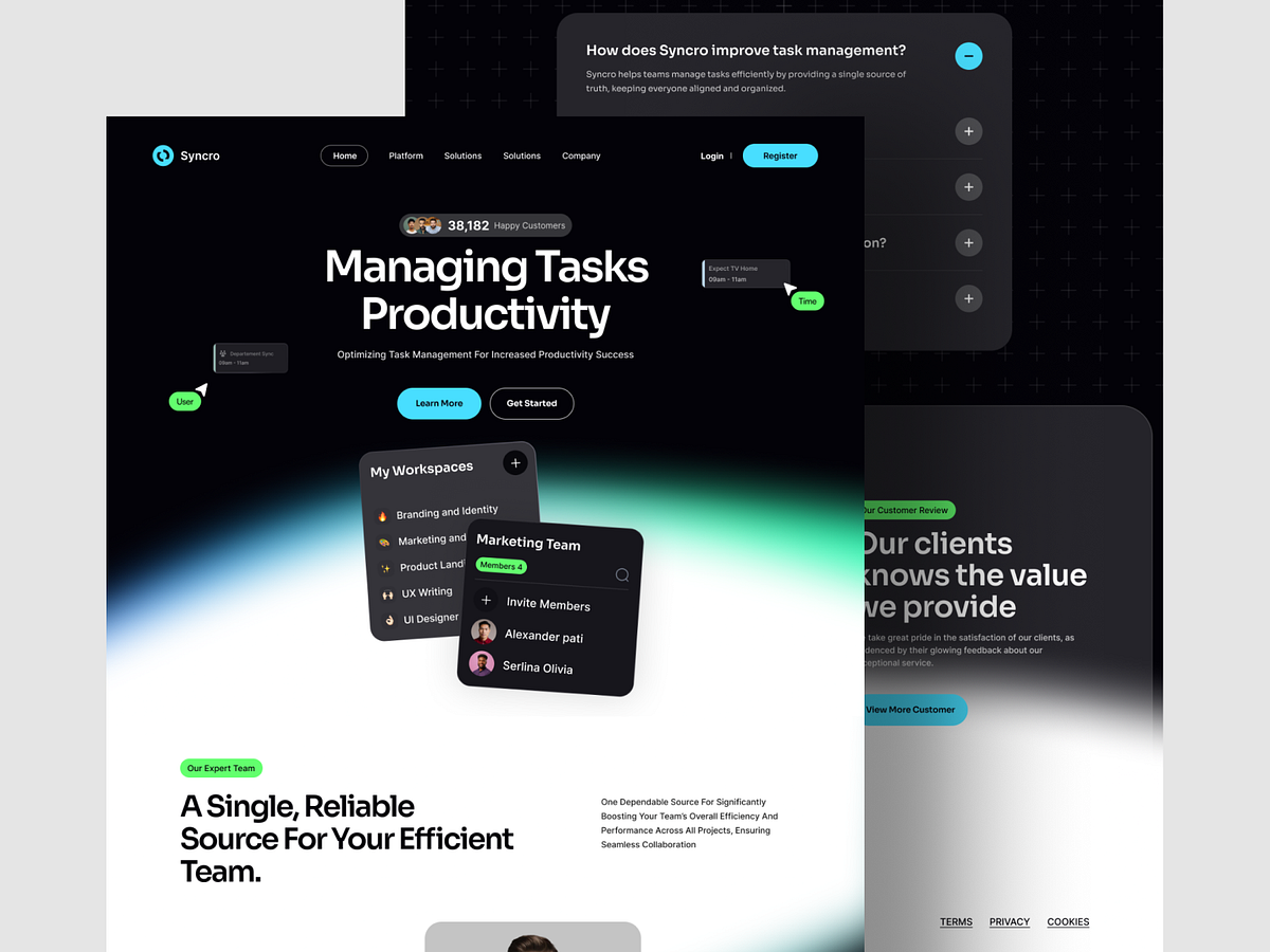 Synroc – Task Management SaaS Landing Page ✅⚡ Image 0