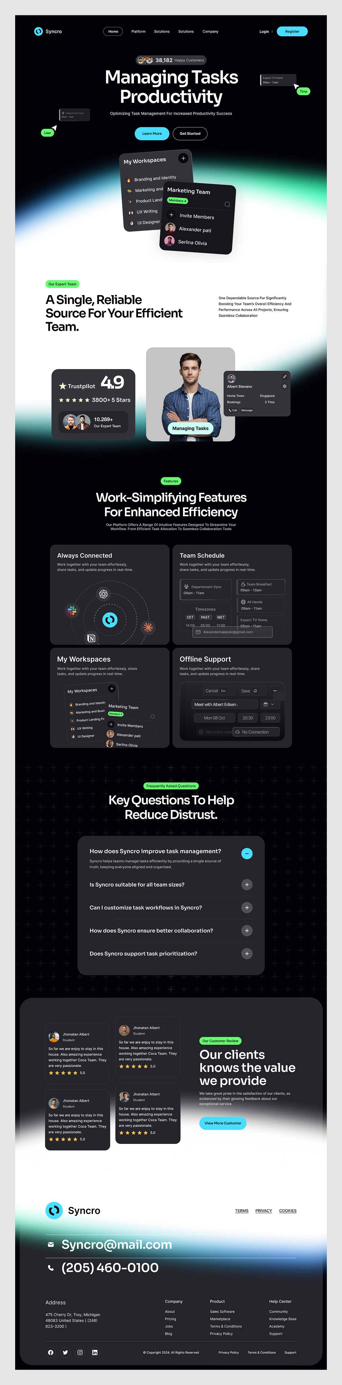 Synroc – Task Management SaaS Landing Page ✅⚡ Image 4