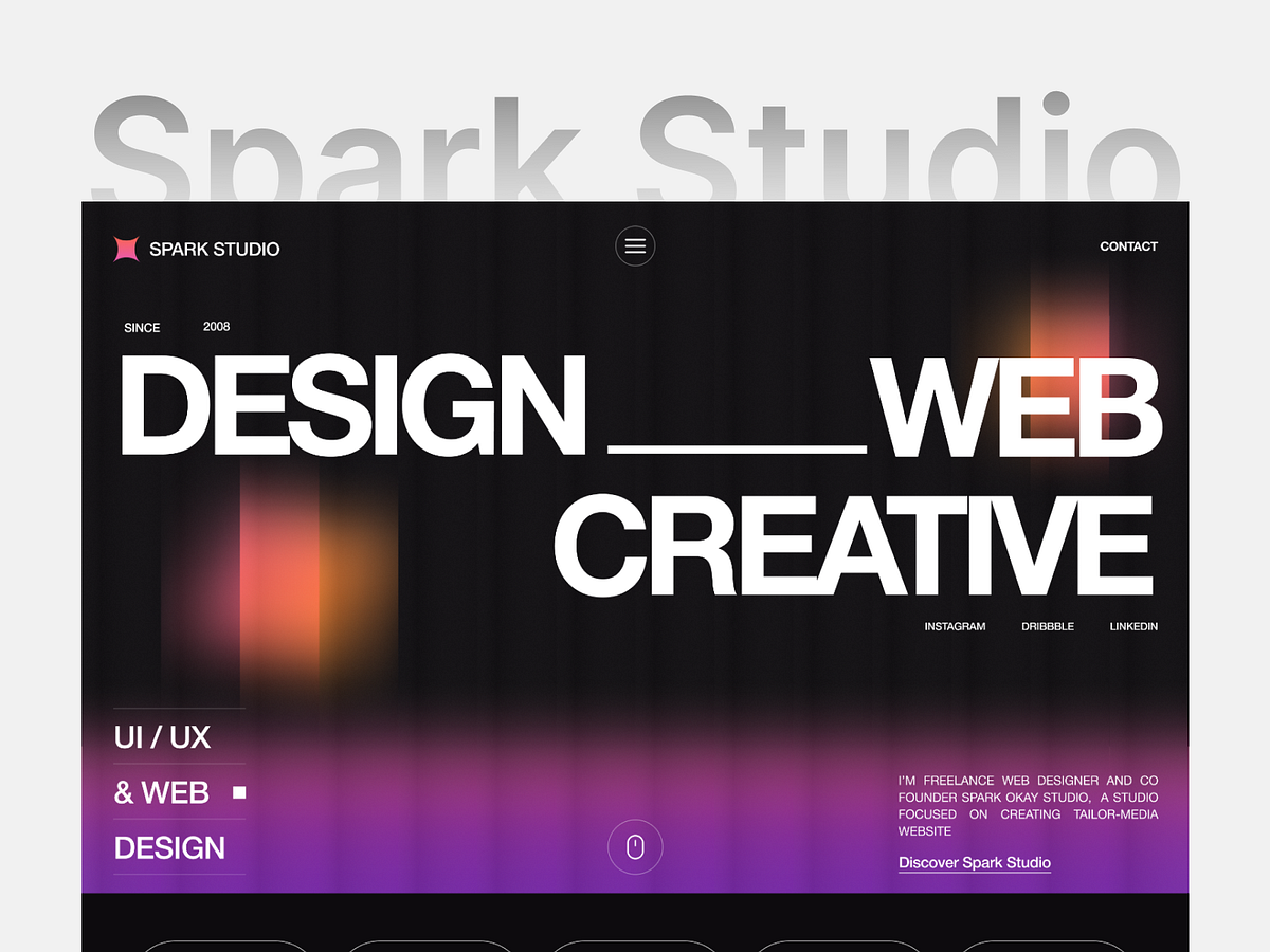 Spark Studio – UI/UX Design Agency Landing Page 🎨⚡