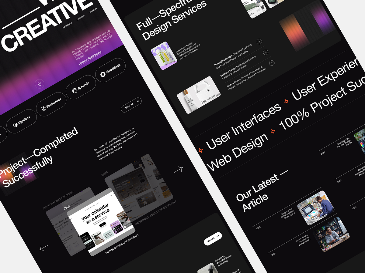 Spark Studio – UI/UX Design Agency Landing Page 🎨⚡ Image 0