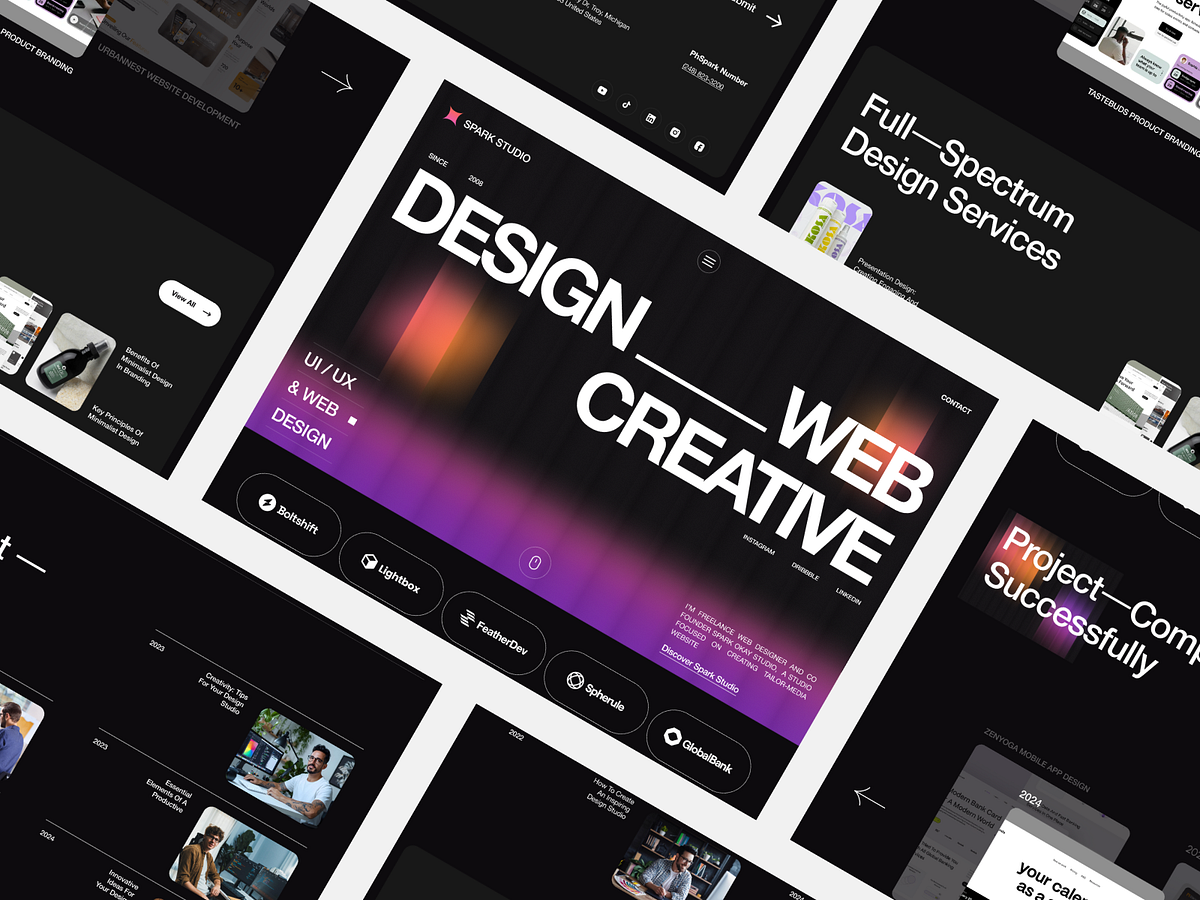 Spark Studio – UI/UX Design Agency Landing Page 🎨⚡ Image 1