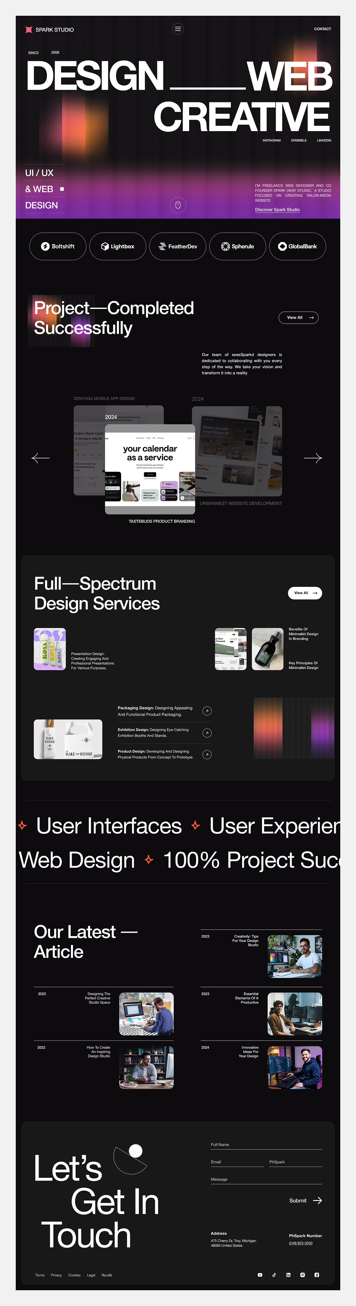 Spark Studio – UI/UX Design Agency Landing Page 🎨⚡ Image 3
