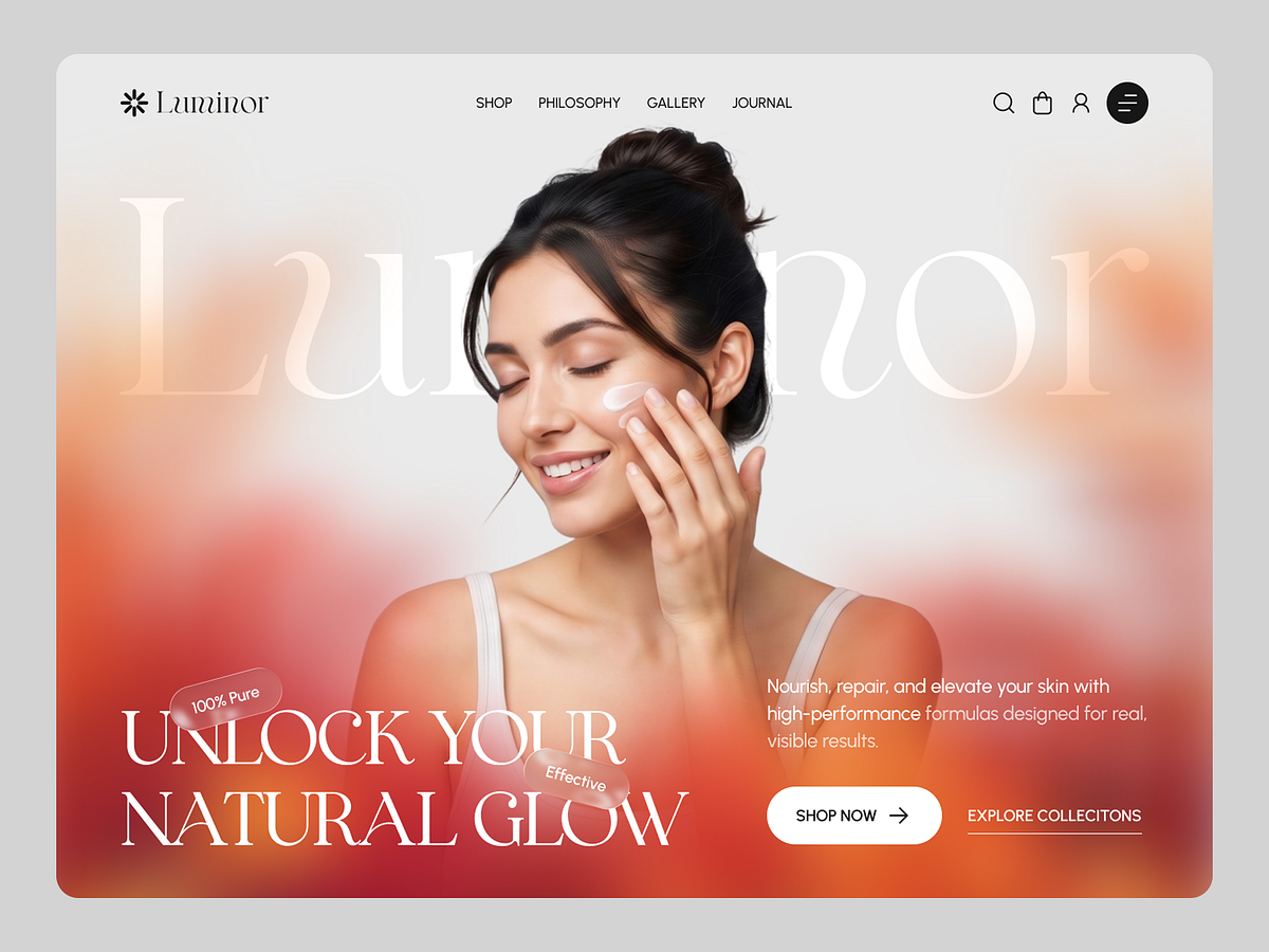 Luminor – Clean Skincare Brand Landing Page Design ✨🌿