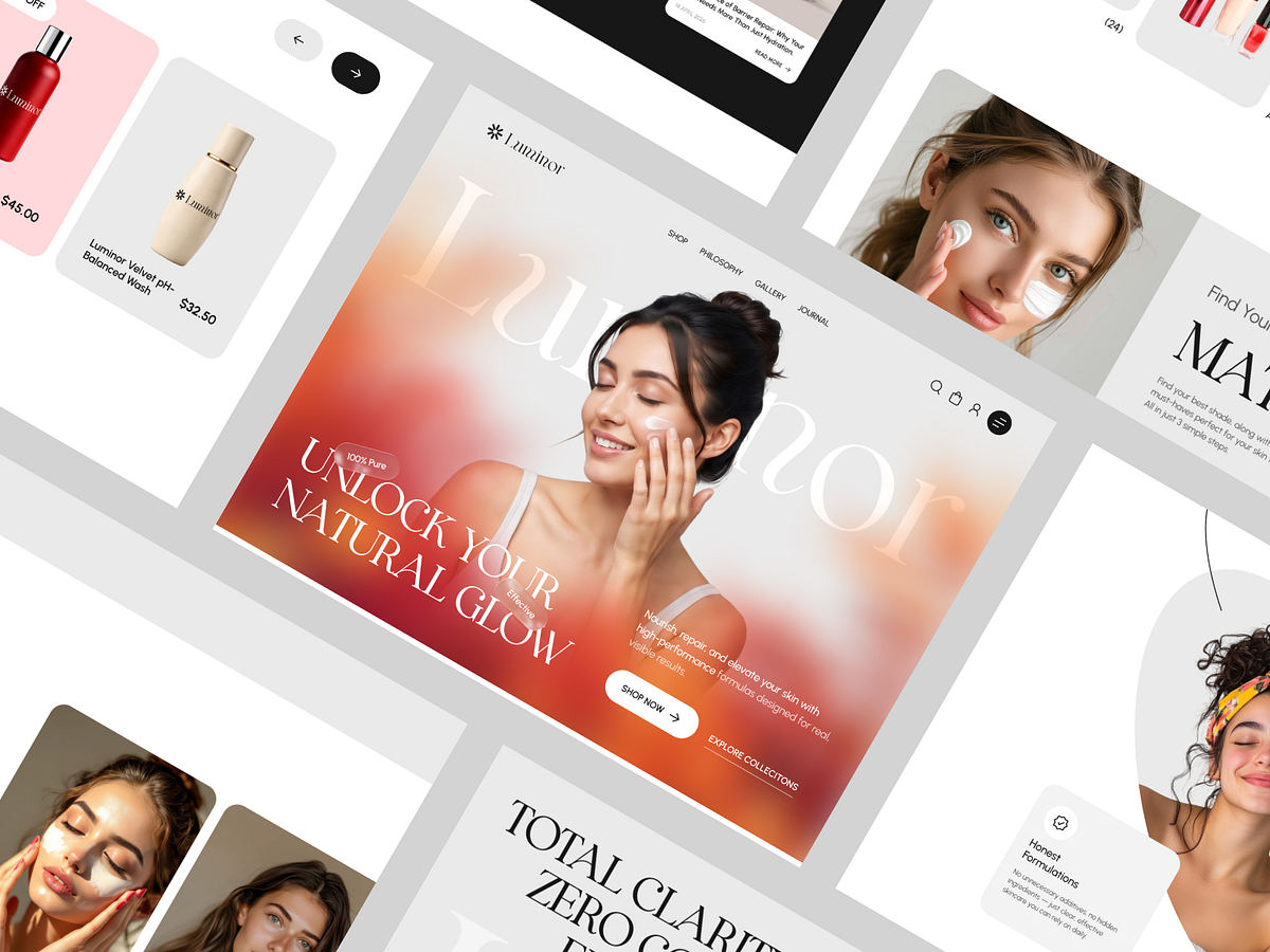 Luminor – Clean Skincare Brand Landing Page Design ✨🌿 Image 1