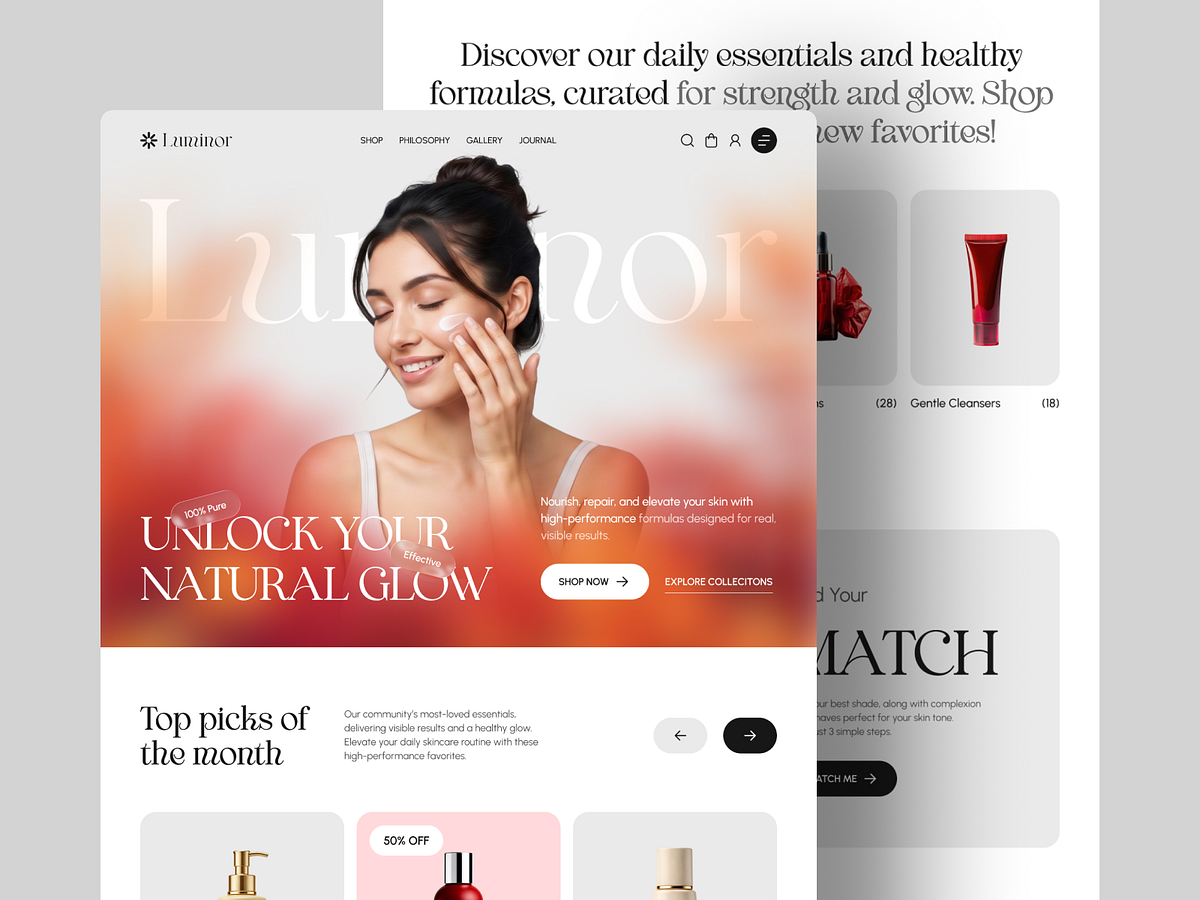Luminor – Clean Skincare Brand Landing Page Design ✨🌿 Image 2