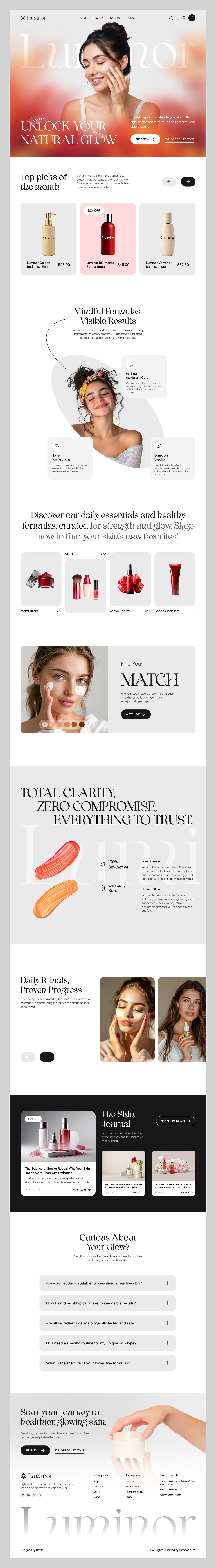 Luminor – Clean Skincare Brand Landing Page Design ✨🌿 Image 4