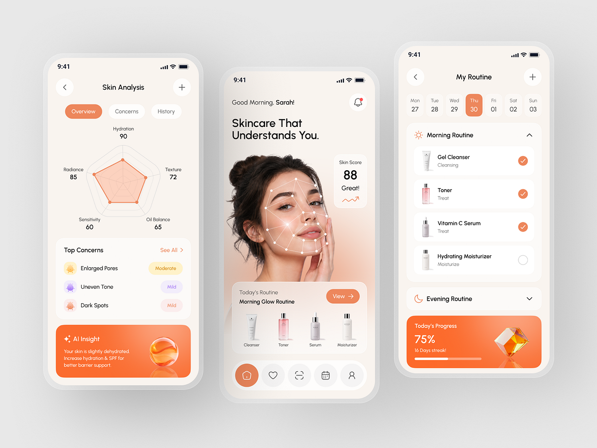 AI-Powered Skincare Tracker App UI/UX 📱✨ Image 2