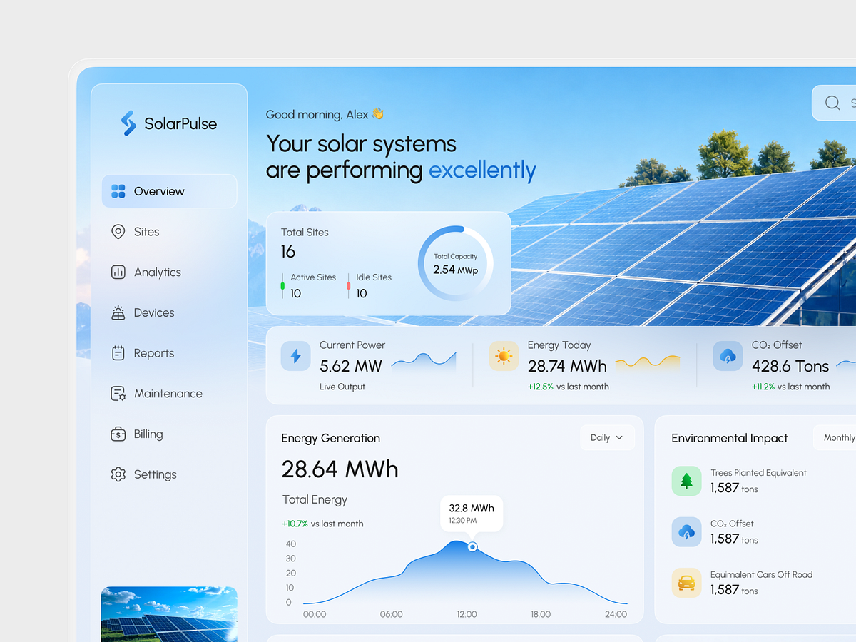 SolarPulse – Solar Energy Management Dashboard UI/UX ☀️📊 Image 2