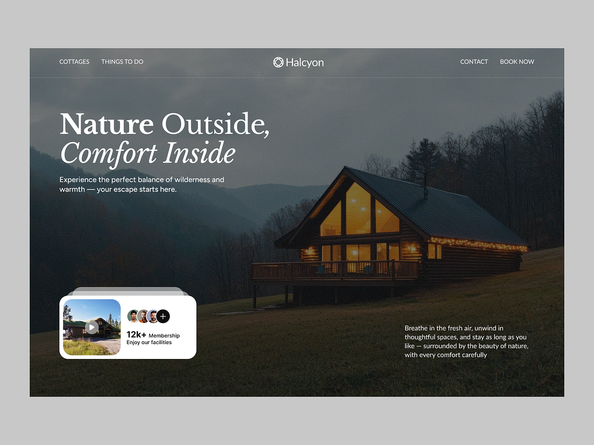 Cottage & Nature Retreat Brand Landing Page 🏡🌲 Image 1